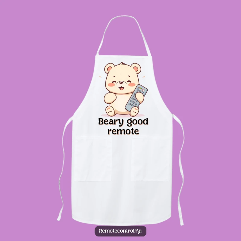 Funny Bear Cub Apron: Cook Up Laughs with This Remote Control Design