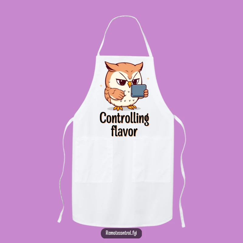 Funny Owl Chef Apron: Hilarious Remote Control Master for Kitchen Control
