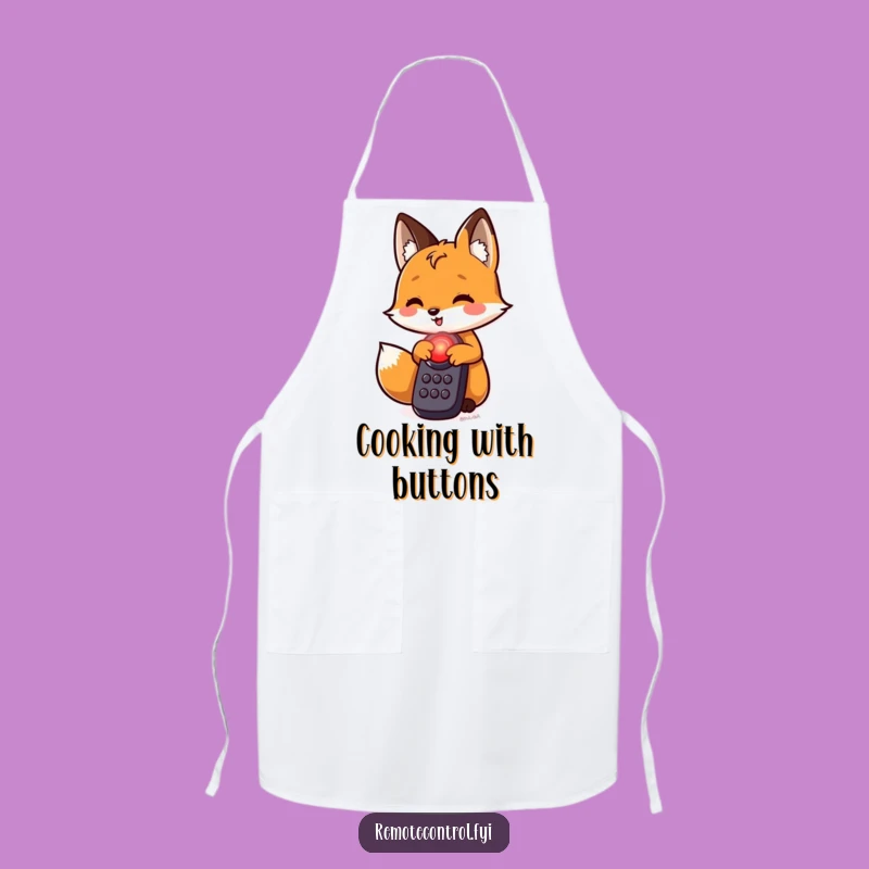 Funny Fox Red Button Apron: Cook with Curious Flair