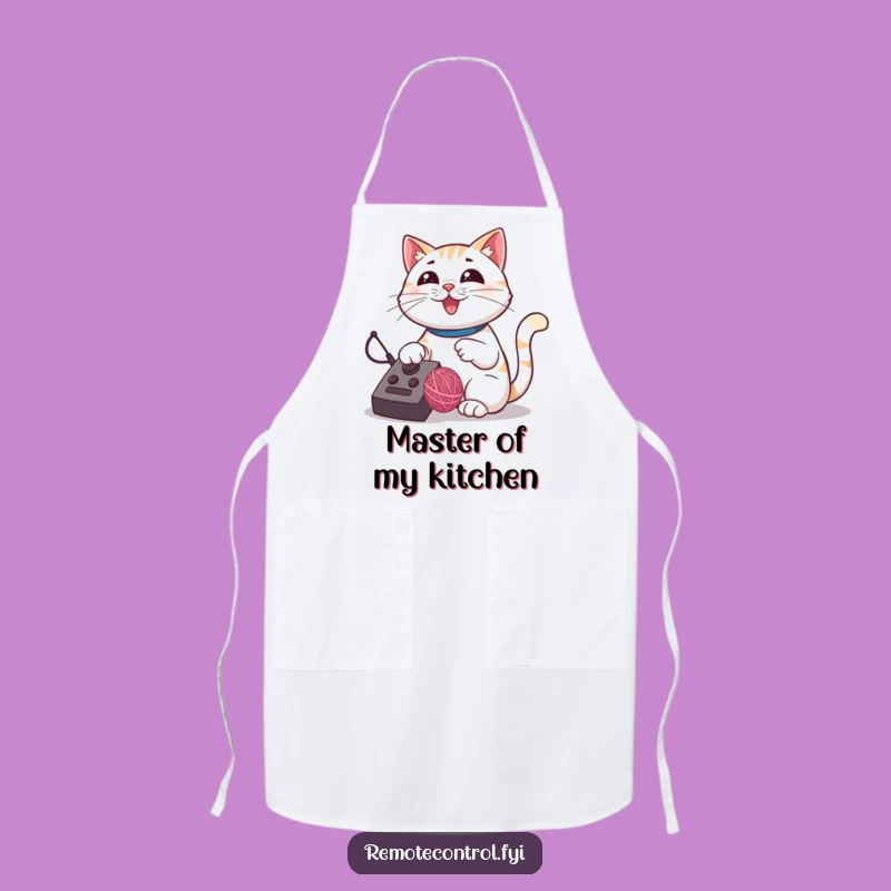 Funny Cat Remote Apron: Playful Feline Kitchen Wear for Master Chefs