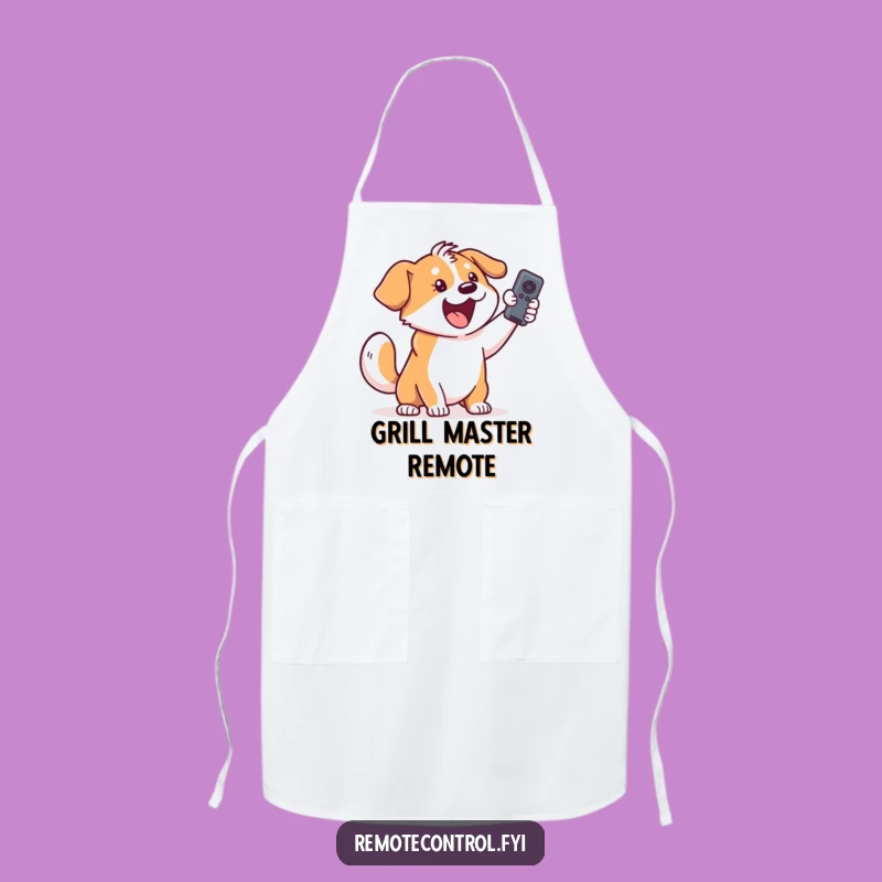 Funny Dog Apron: Cook with Joy and Remote Control Enthusiasm