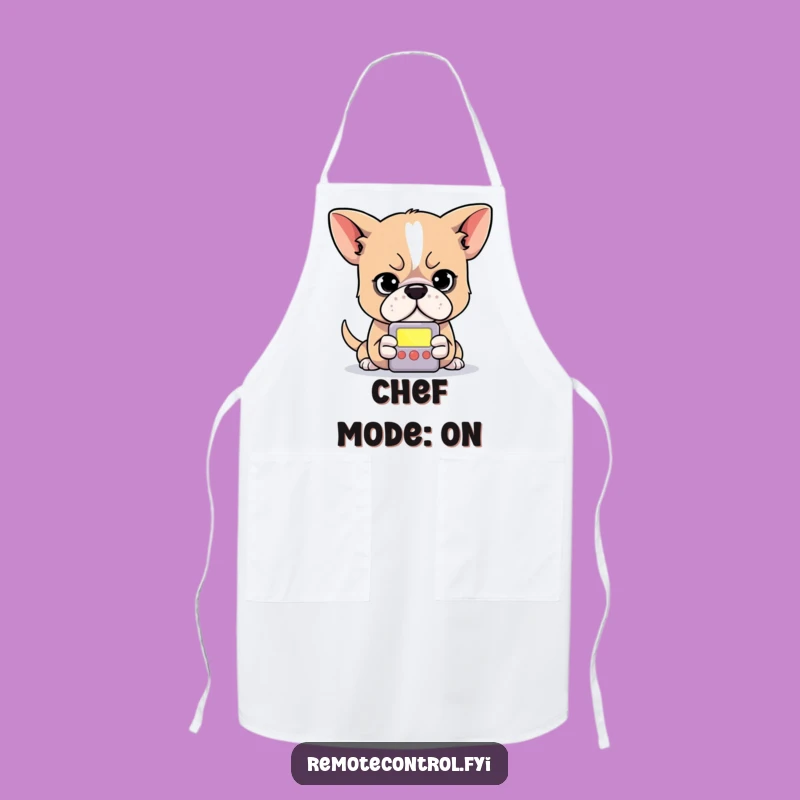 Funny Dog Remote Apron: Determined Canine Kitchen Wear for Focused Cooks