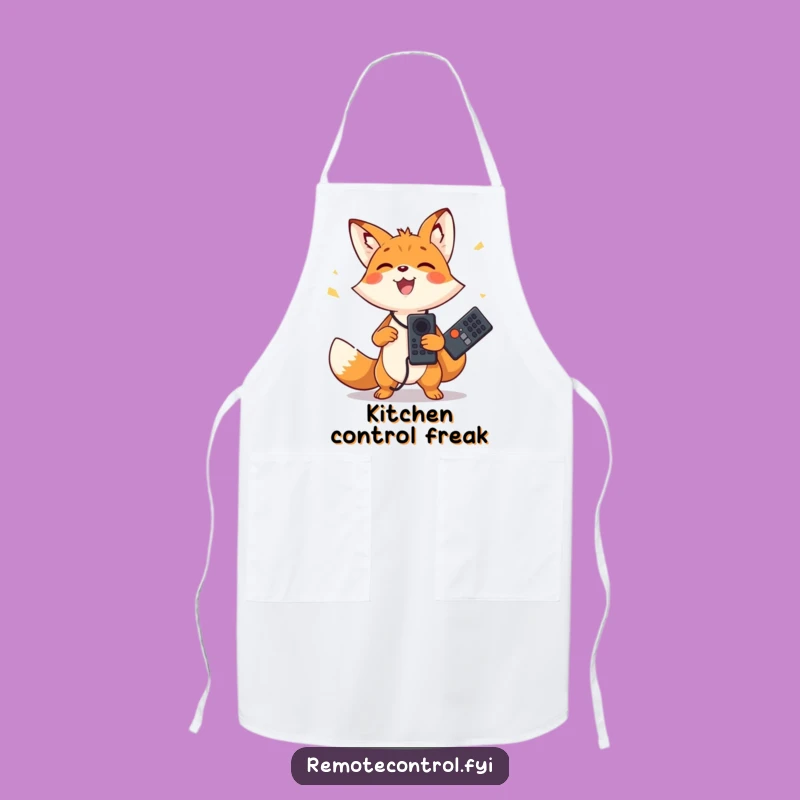 Funny Fox Apron - Juggling Remotes Cooking Fun, Ideal Gift