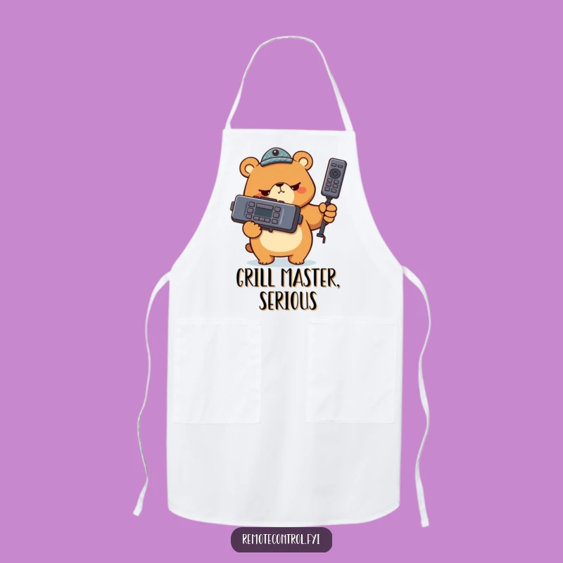 Funny Bear Remote Apron: Comedic Controller Chef's Accessory