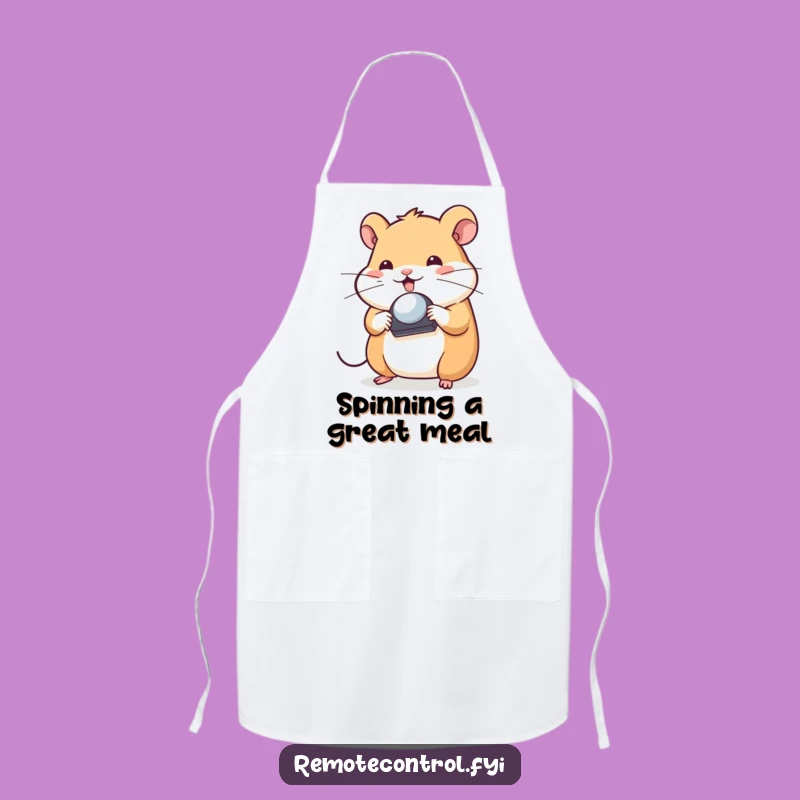 Funny Hamster Chef Apron: Playful Remote Spinner, Hilarious Funny Gift for Cooks