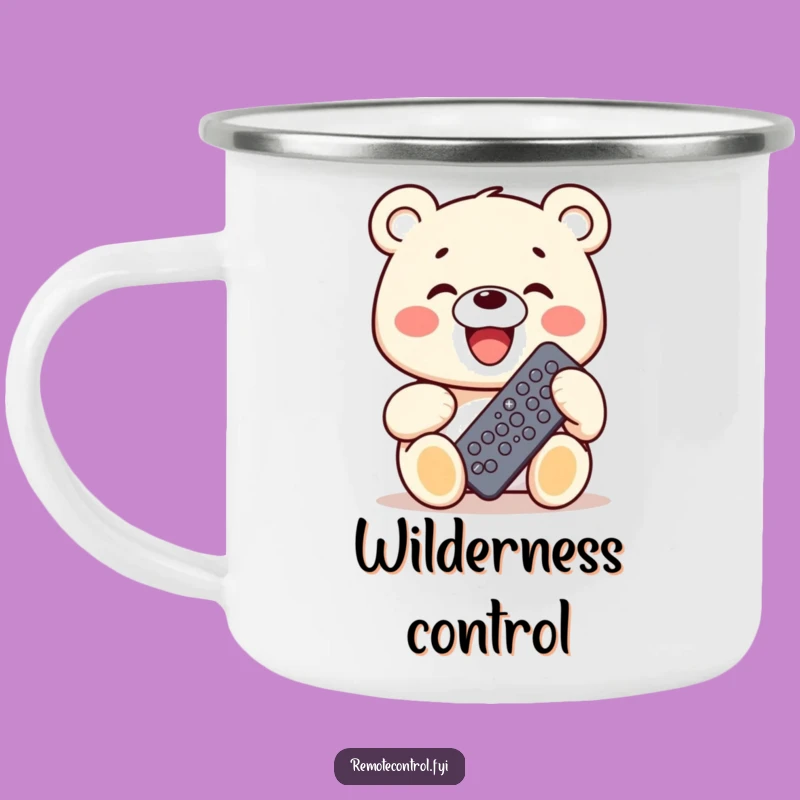 Funny Bear Camping Mug: Remote Control Champion, Perfect Humorous Gift