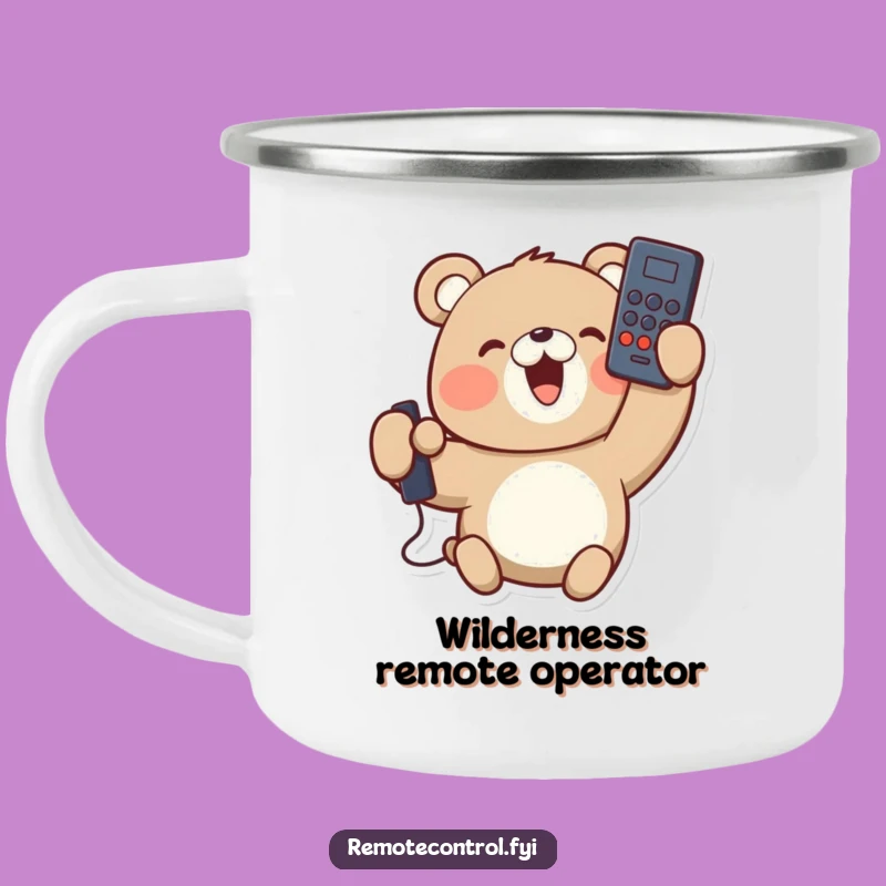 Funny Bear Camping Mug - Upside Down Remote Fireside Fun, Great Gift