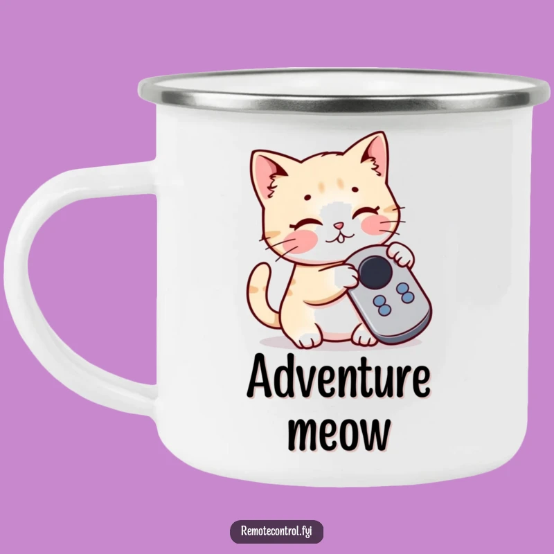 Funny Cat Camping Mug: Remote Explorer, Perfect Humorous Gift