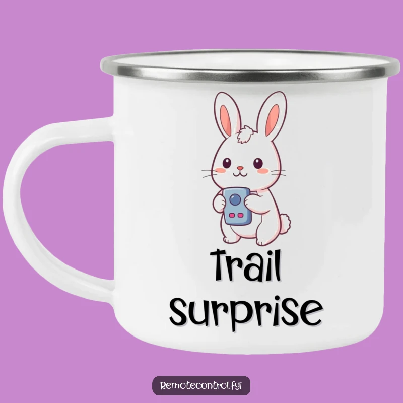 Funny Rabbit Camping Mug: Remote Surprise, Perfect Humorous Gift