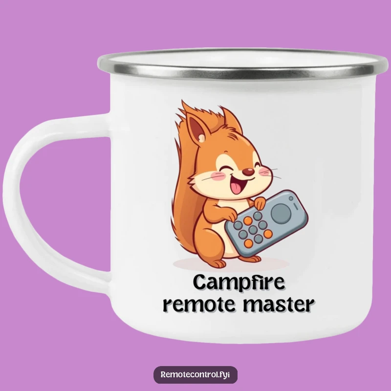 Funny Squirrel Camping Mug: Adventure with Giant Remote Control Fun