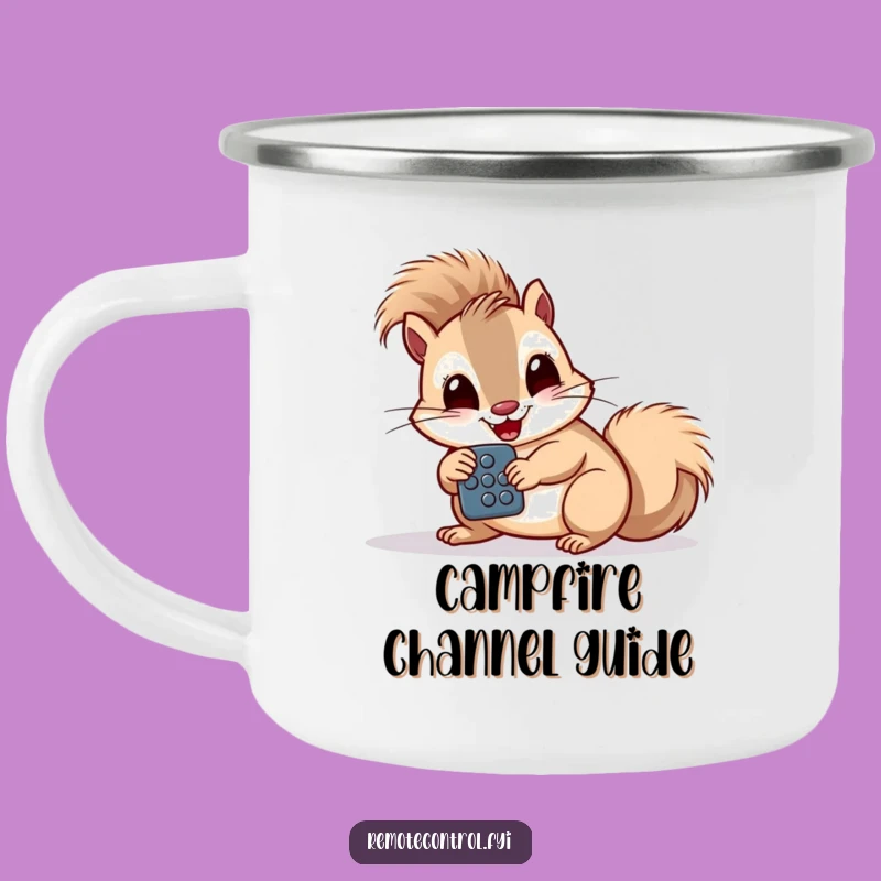 Funny Squirrel Remote Camping Mug: Giggling Outdoorsy Techie, Button Study Gift