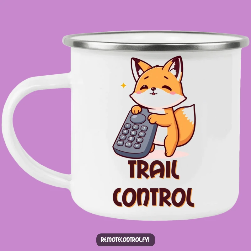 Funny Fox Camping Mug: Remote Control Explorer, Perfect Humorous Gift