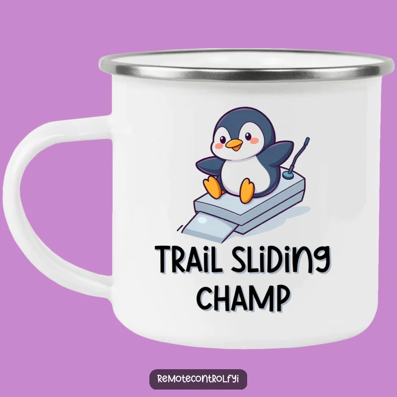 Funny Penguin Campfire Mug: Hilarious Remote Ramp Adventure Cup