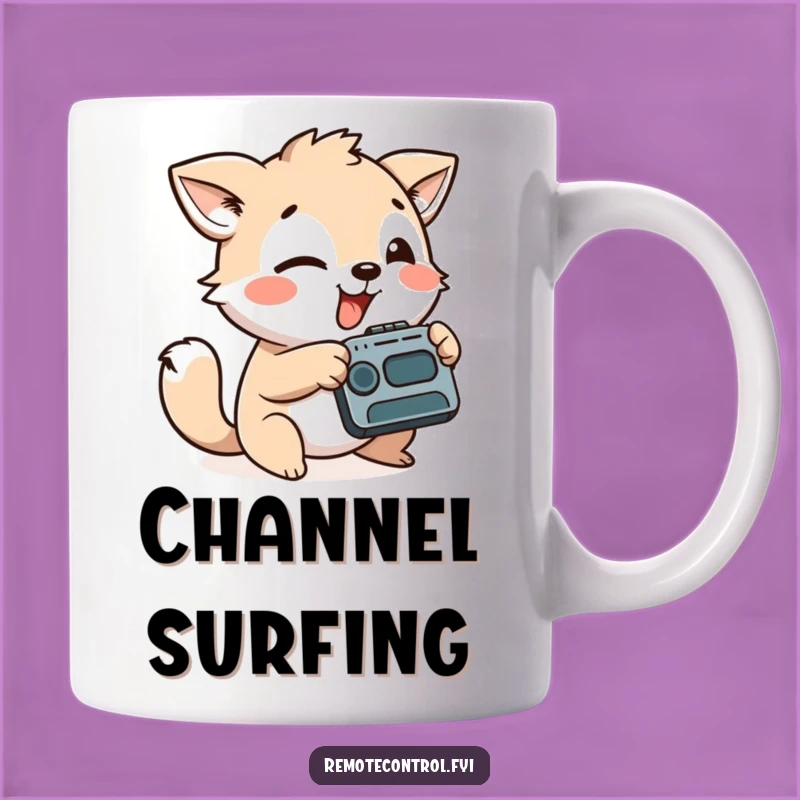 Funny Playful Animal Remote Control Mug, Couch Commander Funny Gift