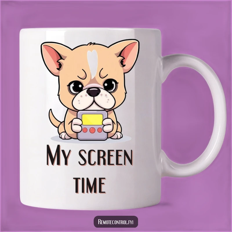 Funny Dog Remote Mug: Focused Canine Gamer Gift for Intense Screen Lovers