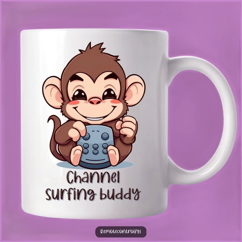 Funny Monkey Remote Mug: Hilarious Prankster Gift for Tech Lovers with a Grin
