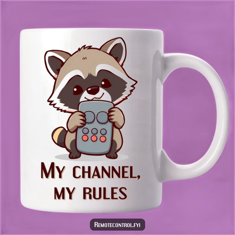 Funny Raccoon Remote Thief Mug: Mischievous Grin, Perfect Funny Gift for Couch Potatoes