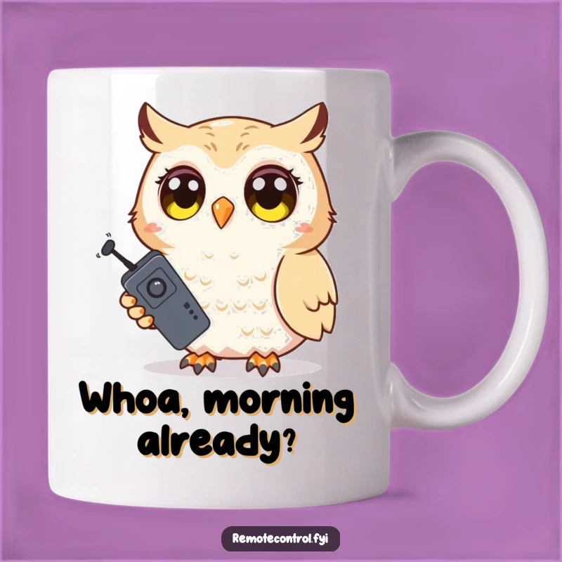 Funny Shy Owl Surprise Mug: Wide-Eyed Remote Holder, Perfect Funny Gift for Bookworms