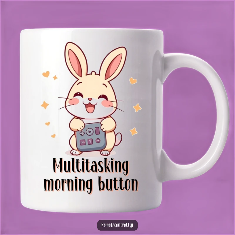 Funny Rabbit Button Masher Mug: High Energy Fun for a Perfect Gift