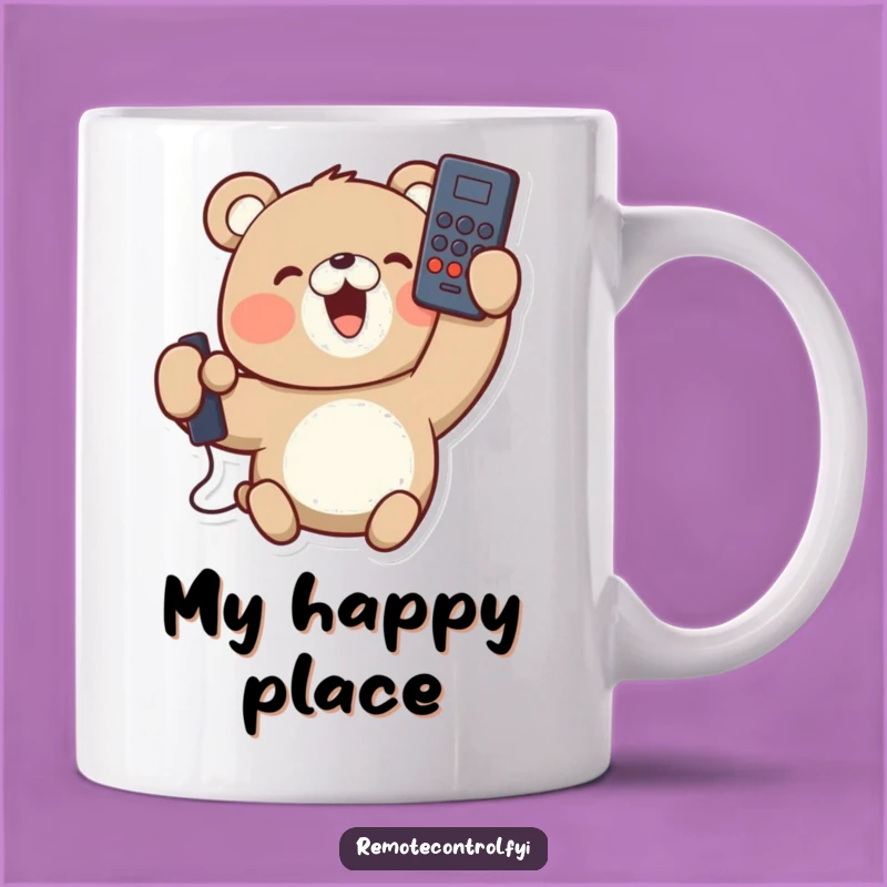 Funny Upside Down Remote Bear Mug - Perfect Gift for Lazy Bears & Couch Potatoes