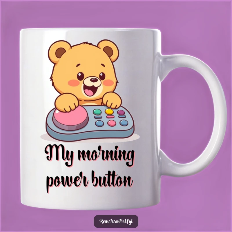 Funny Bear Cub Mashing Button Mug: Perfect Gift for Remote Control Enthusiasts