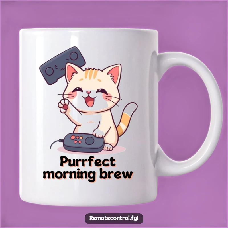 Funny Cat Remote Mug: Playful Paw Coffee Cup, Perfect Funny Gift