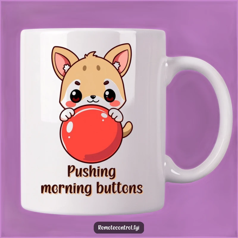 Funny Determined Animal Button Mug: Hilarious Decision Maker Gift