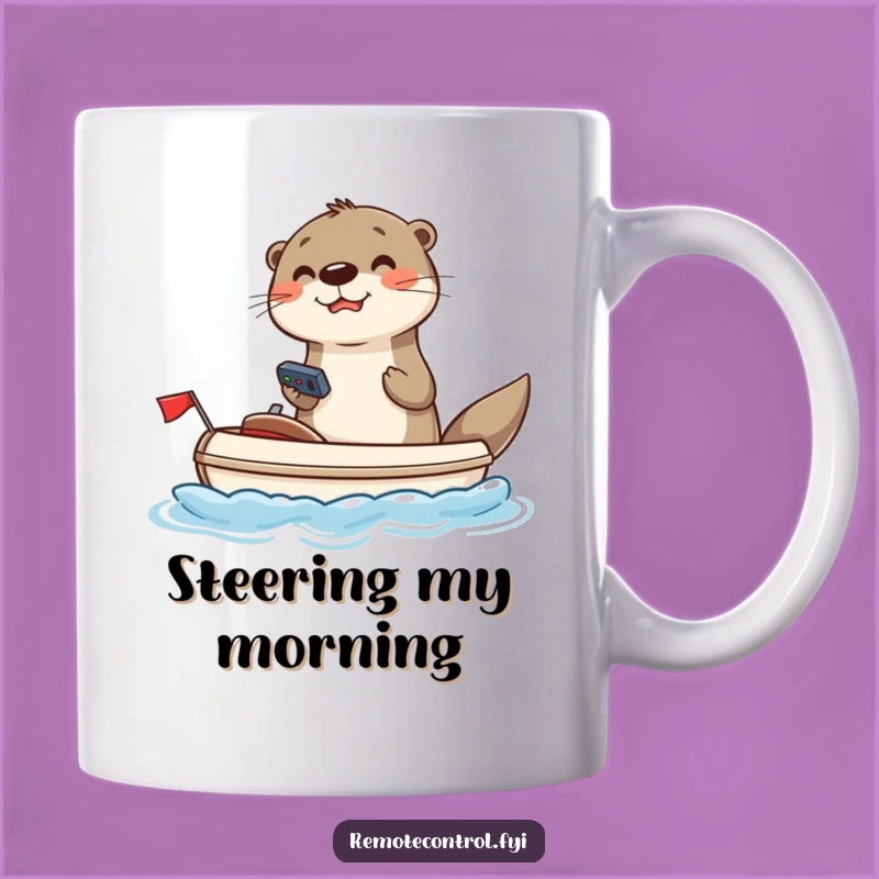 Funny Joyful Otter Boat Pilot Mug: Hilarious Water Adventure Gift