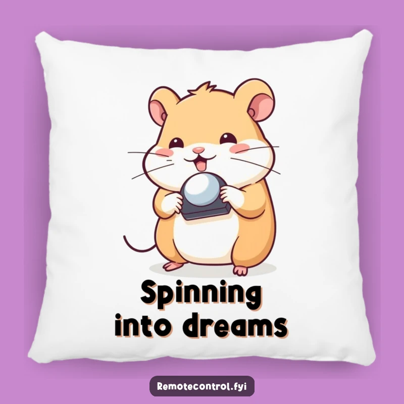 Funny Hamster Skill Pillow: Playful Remote Spinner, Soft Funny Gift for Cozy Spaces