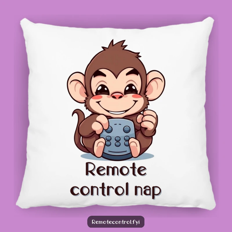 Funny Monkey Remote Pillow: Soft Grinning Prankster Cushion for Cozy Humor