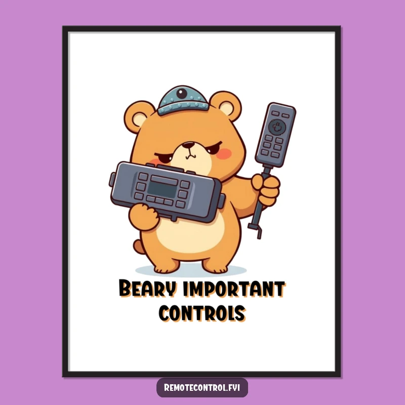 Funny Bear Remote Digital Art: Vibrant Comedic Controller Decor