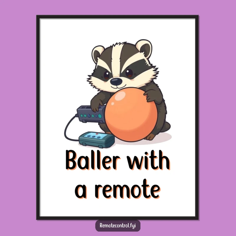 Funny Badger Control Digital Art: Instant Determined Download