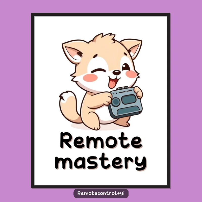 Funny Playful Animal Remote Control Digital Art, Entertainment Decor Funny Gift