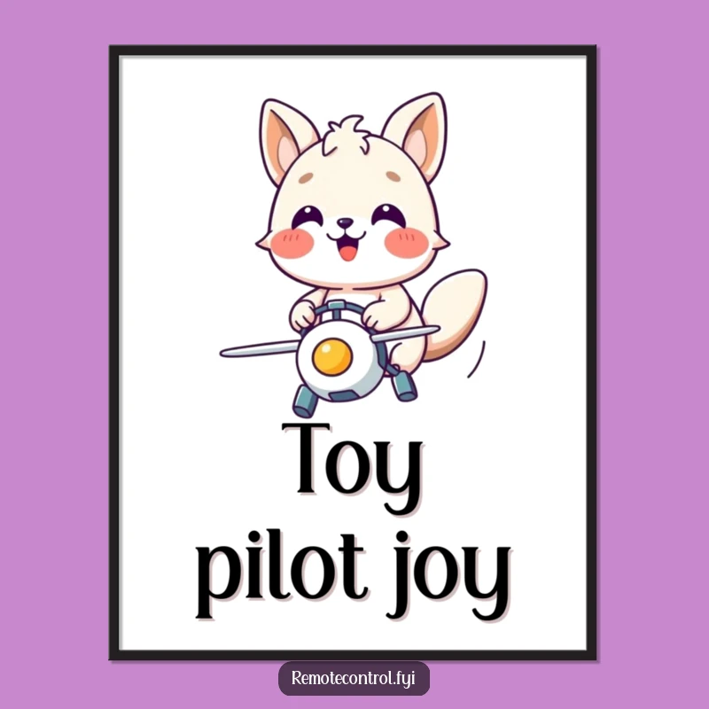 Funny Animal Toy Pilot Digital Art: Hilarious Gift Print