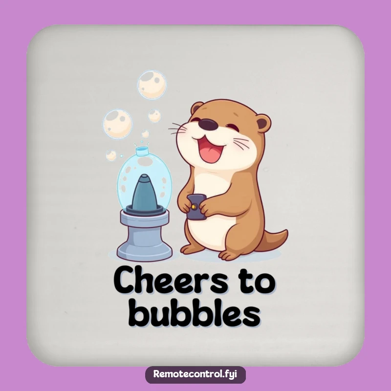 Funny Otter Bubble Coaster: Comedic Joyful Surface Protector