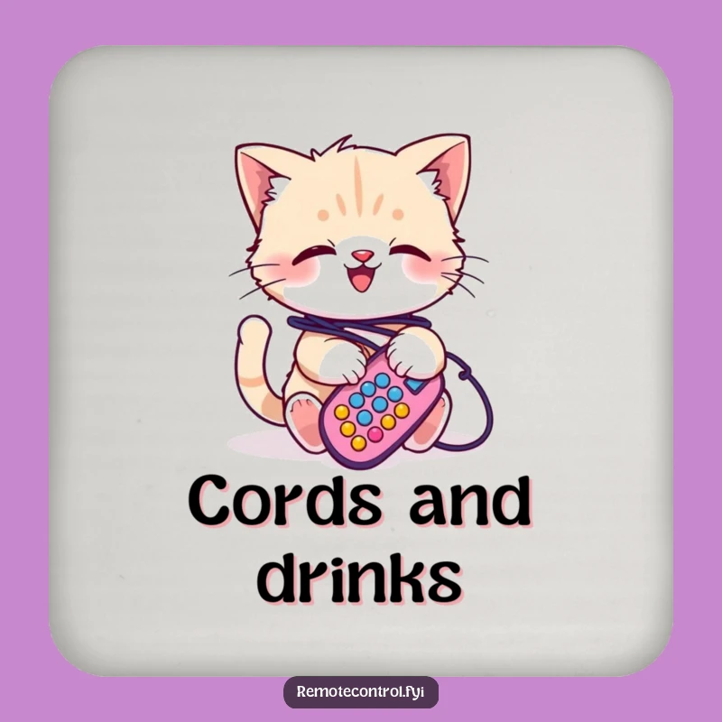 Funny Kitten Remote Coaster: Protect Surfaces with Cute Chaos