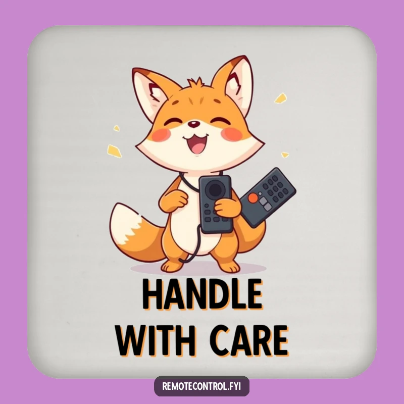 Funny Fox Coaster - Juggling Remote Protection, Hilarious Gift