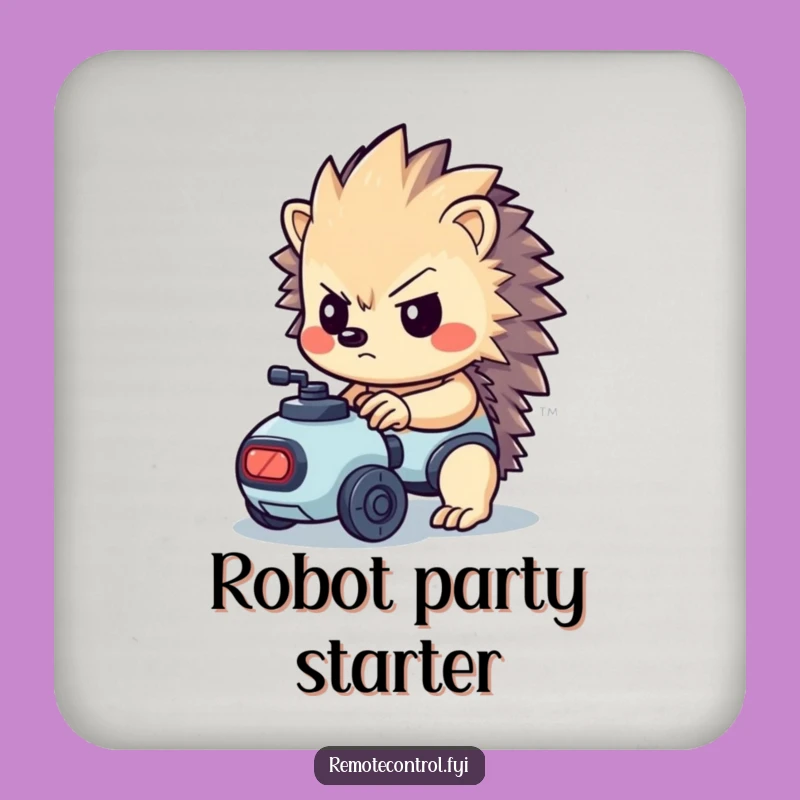 Funny Hedgehog Coaster - Determined Robot Control Protection!