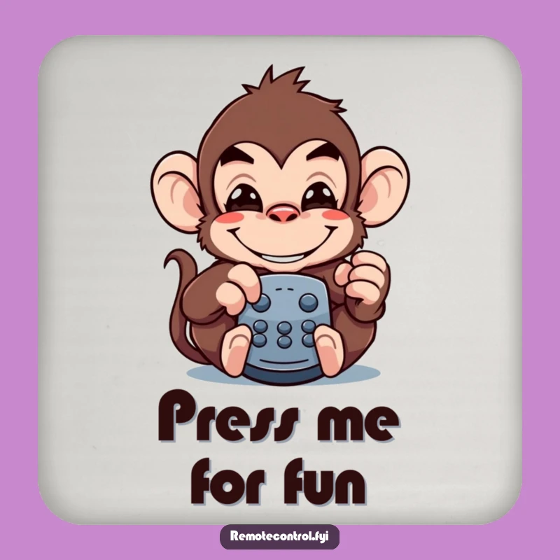 Funny Monkey Remote Drink Coaster: Protects Surfaces with Grinning Prankster Style
