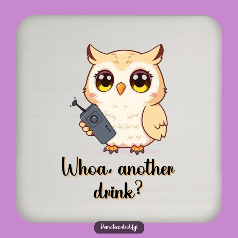 Funny Shy Owl Surprise Coaster: Wide-Eyed Remote Holder, Protect Surfaces with Funny Gift