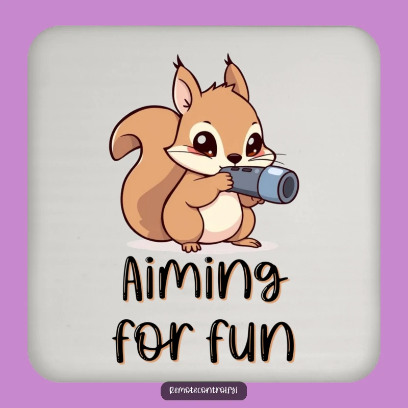 Funny Squirrel Coaster - Mischievous Remote Control Protection!