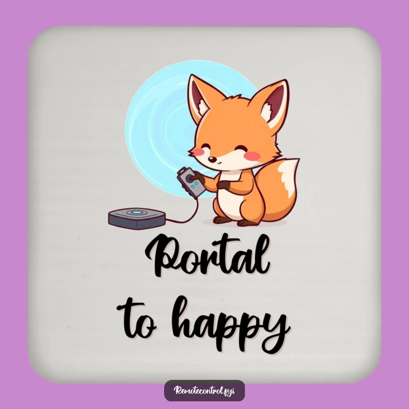 Funny Fox Portal Coasters: Protect Surfaces from Interdimensional Spills