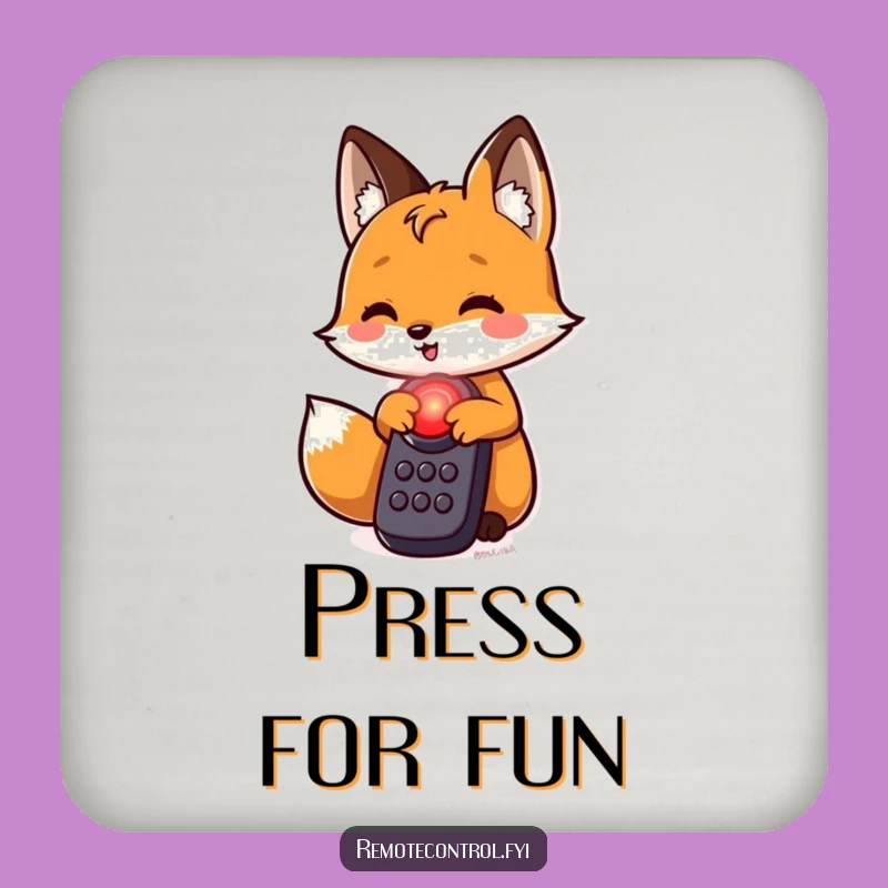 Funny Fox Red Button Coaster: Protect Surfaces with Intrigue