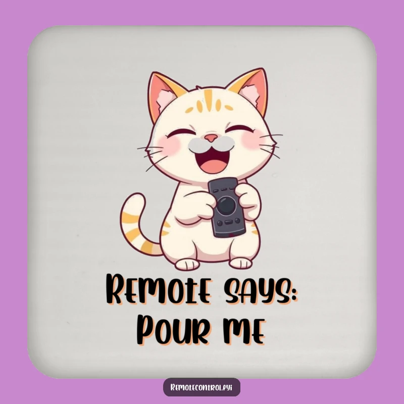 Funny Giggling Cat Coaster - Remote Control Drink Saver - Unique Funny Gift