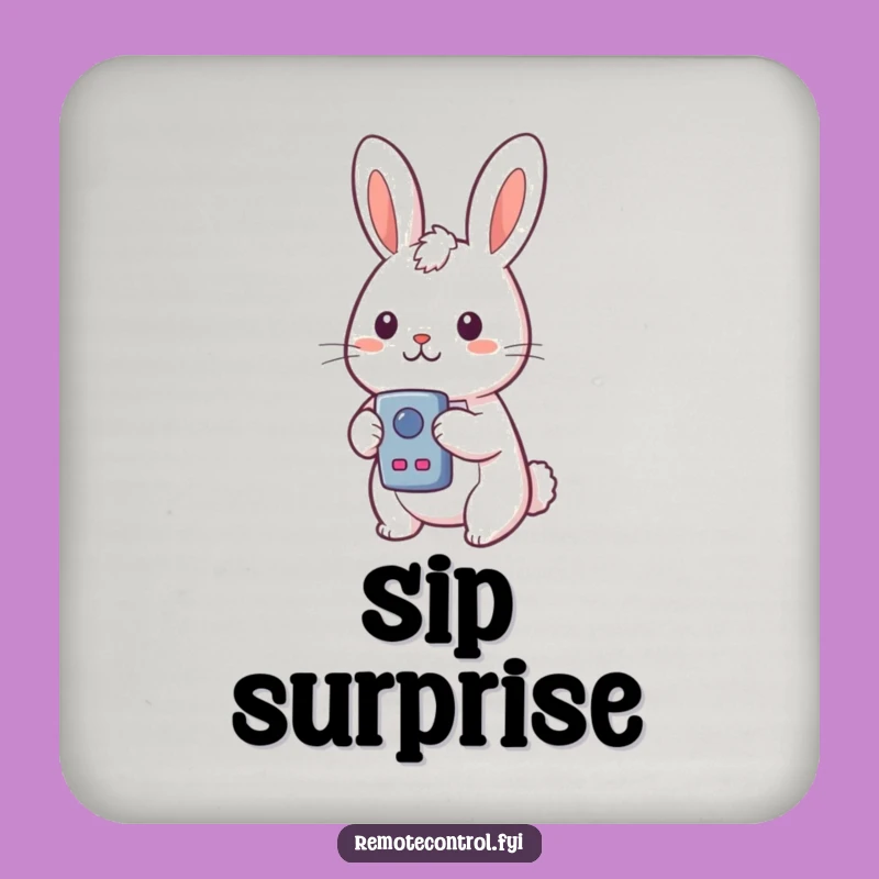 Funny Rabbit Coaster: Button Surprise, Perfect Humorous Gift
