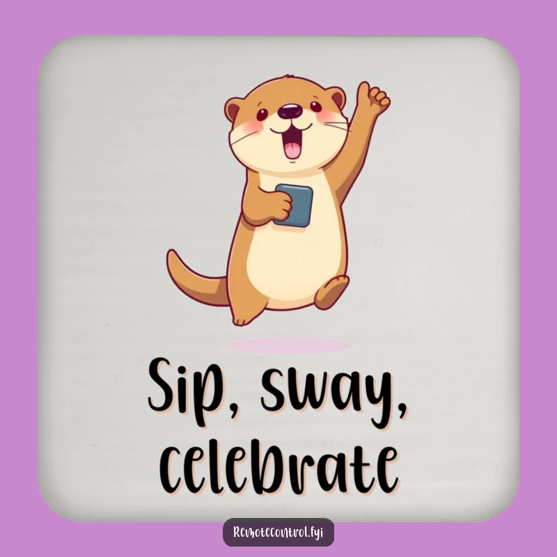 Funny Otter Dance Coaster: Otter Protects Surfaces, Quirky Funny Gift