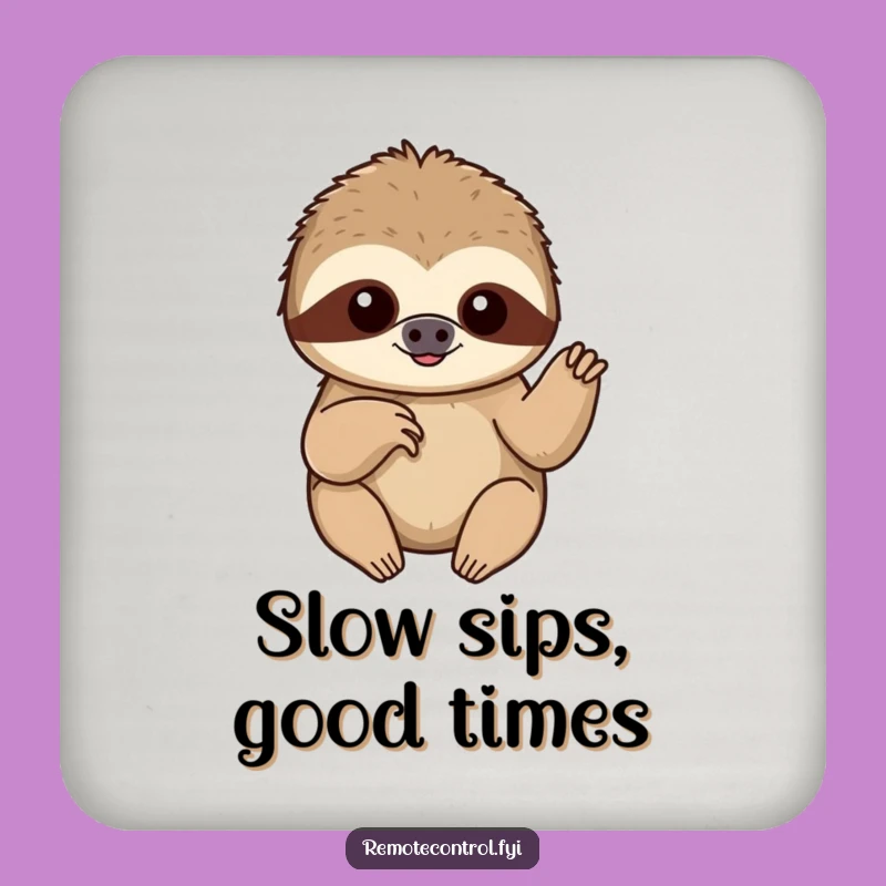 Funny Sloth Button Coaster: Protect Surfaces Gently
