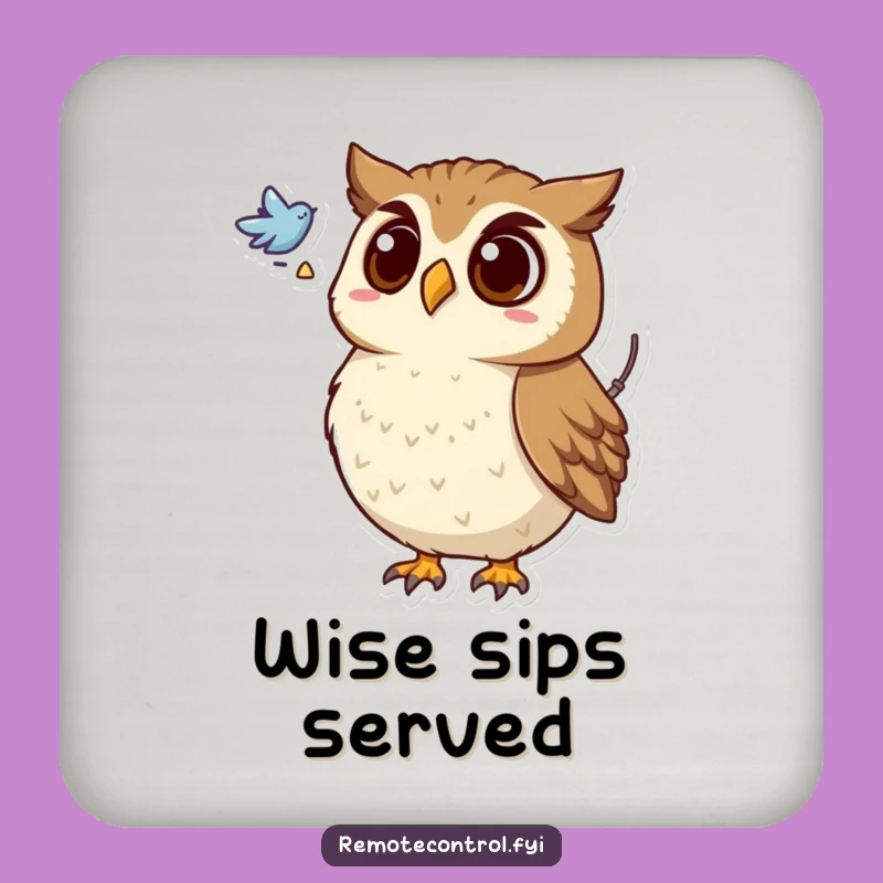 Funny Owl Mystery Coaster: Owl Protects Surfaces, Quirky Funny Gift