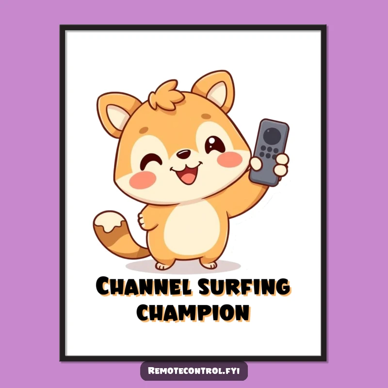 Funny Animal Remote Control Poster: Hilarious Wall Art Gift