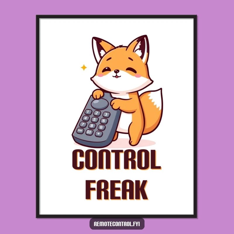 Funny Fox Poster: Button Mania Art, Perfect Humorous Gift Print